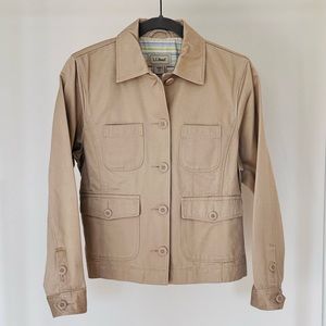 LL Bean / Button Front Utility Jacket / Women’s XS Pet / Light Khaki